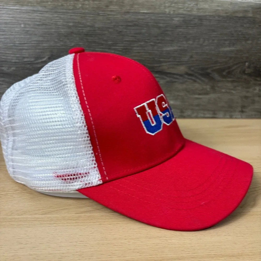 USA Hat Snap Back Red‎ Blue Baseball Cap United States of America Adjustable